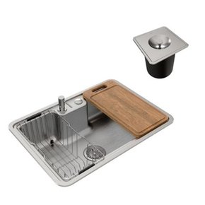 cuba de sobrepor embutir com acessorios e lixeira massima docol 1