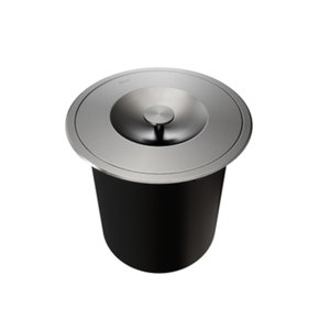 lixeira para cozinha de embutir redonda 6l inox escovado docol 1
