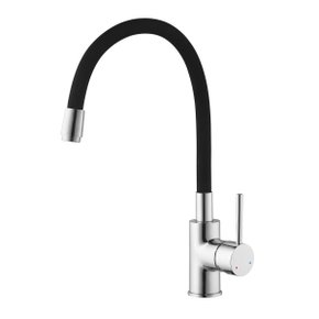 torneira monocomando com bica flexivel julle preto cromado brava 1