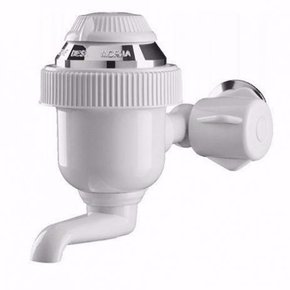 torneira eletrica bica baixa de parede tradicao sintex branco e cromada 1