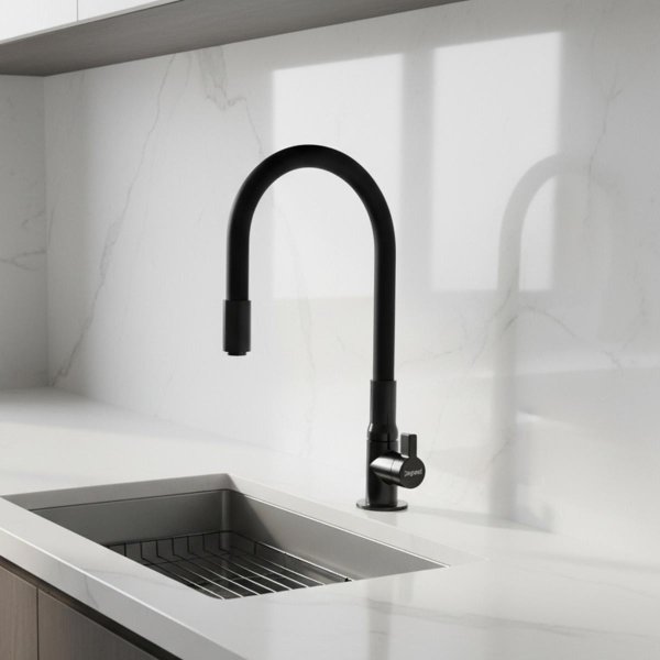 torneira flexivel de cozinha para bancada motion total black zagonel 2